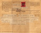 Pošta českých skautů 1918 - telegram se známkou s přítiskem Příjezd prezidenta Masaryka (detail)