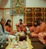 Večerní čajový obřad v klášteře (tea ceremony).